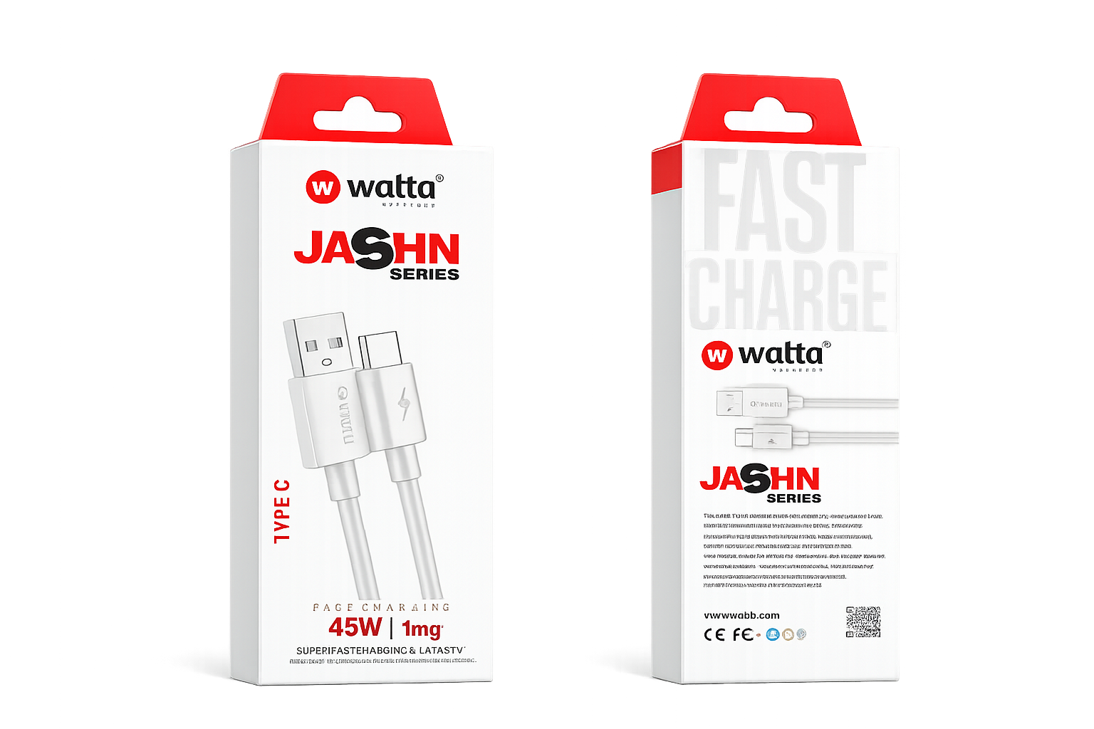 Watta Jashn Series 45W Type-C Fast Charging Cable | 1 Meter USB to Type-C Cable