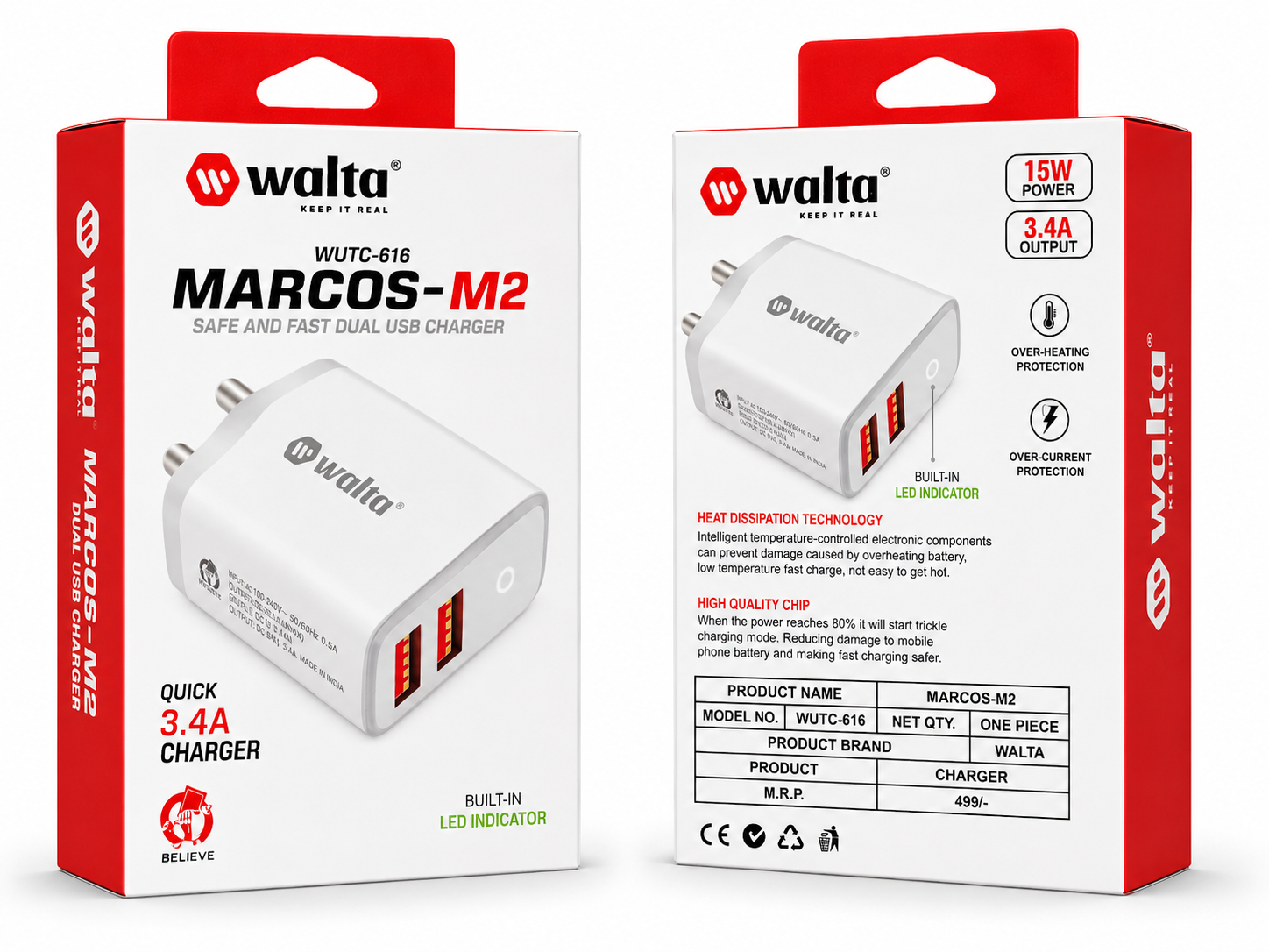 Walta Marcos-M2 Fast Charger Combo with High Speed Cable