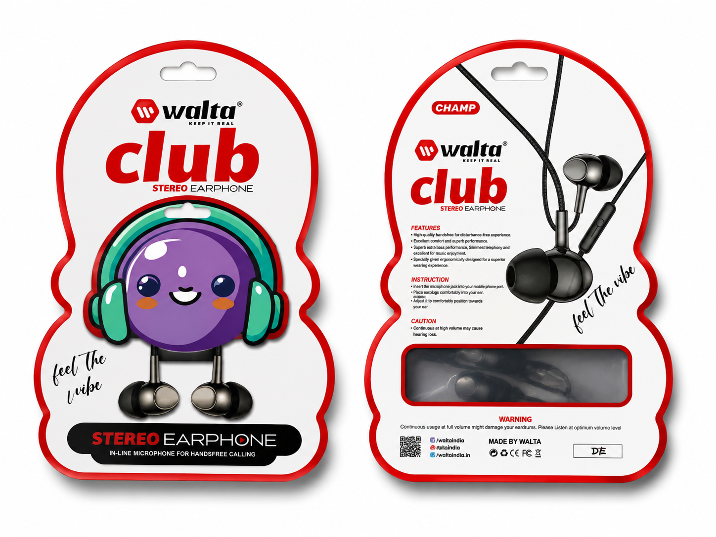 Walta Club Stereo Earphones with Mic